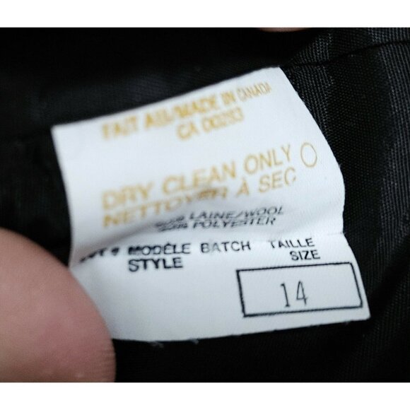 Paris Star Vintage Wool Blend Button Up Jacket Blazer Womens 14 Red Black Plaid - Picture 3 of 4